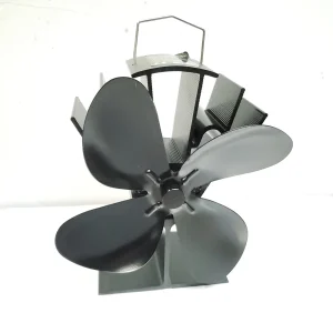 Wood Stove Fan, 4-Blade Fireplace Fan for Wood Burning Stove, Heat Powered fan