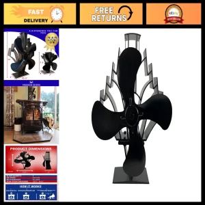 Heat Powered Stove Fan for Wood & Pellet Burners, 348 CFM, 13